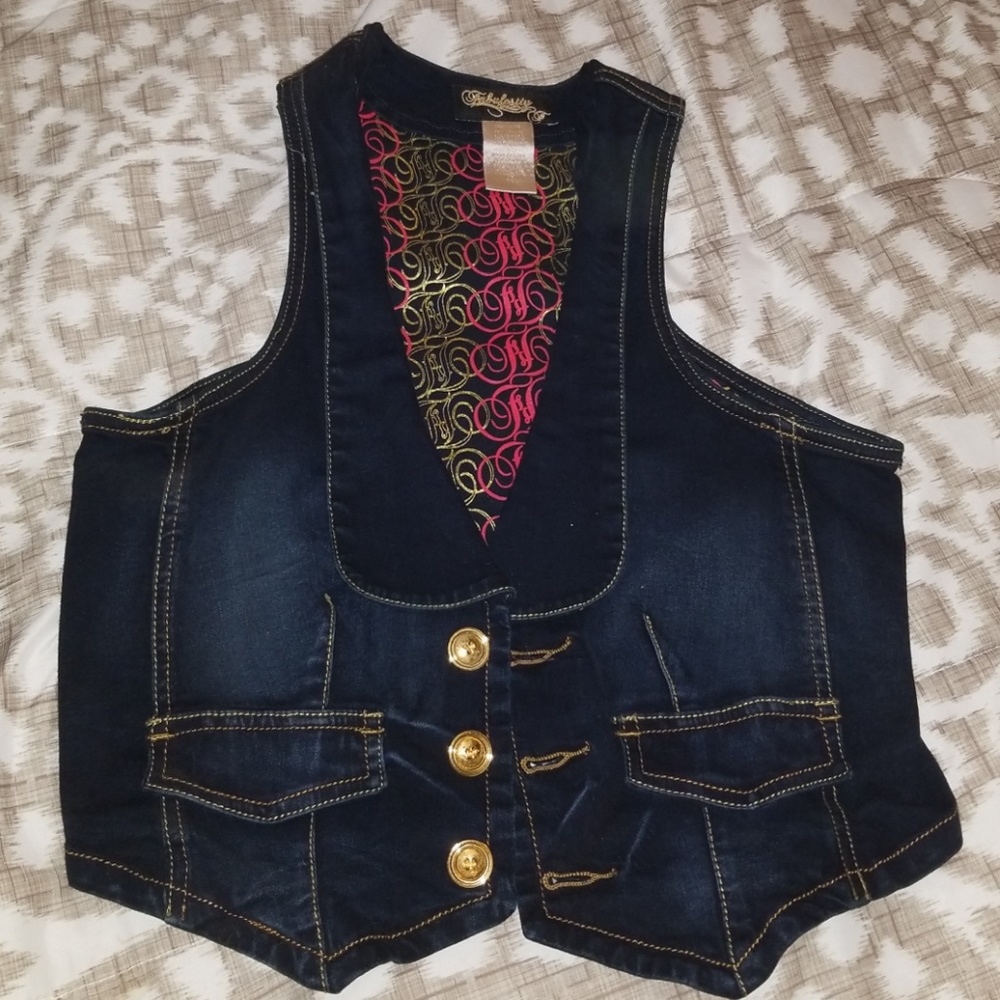 Fabulosity Jean Jacket Vest Dark Blue